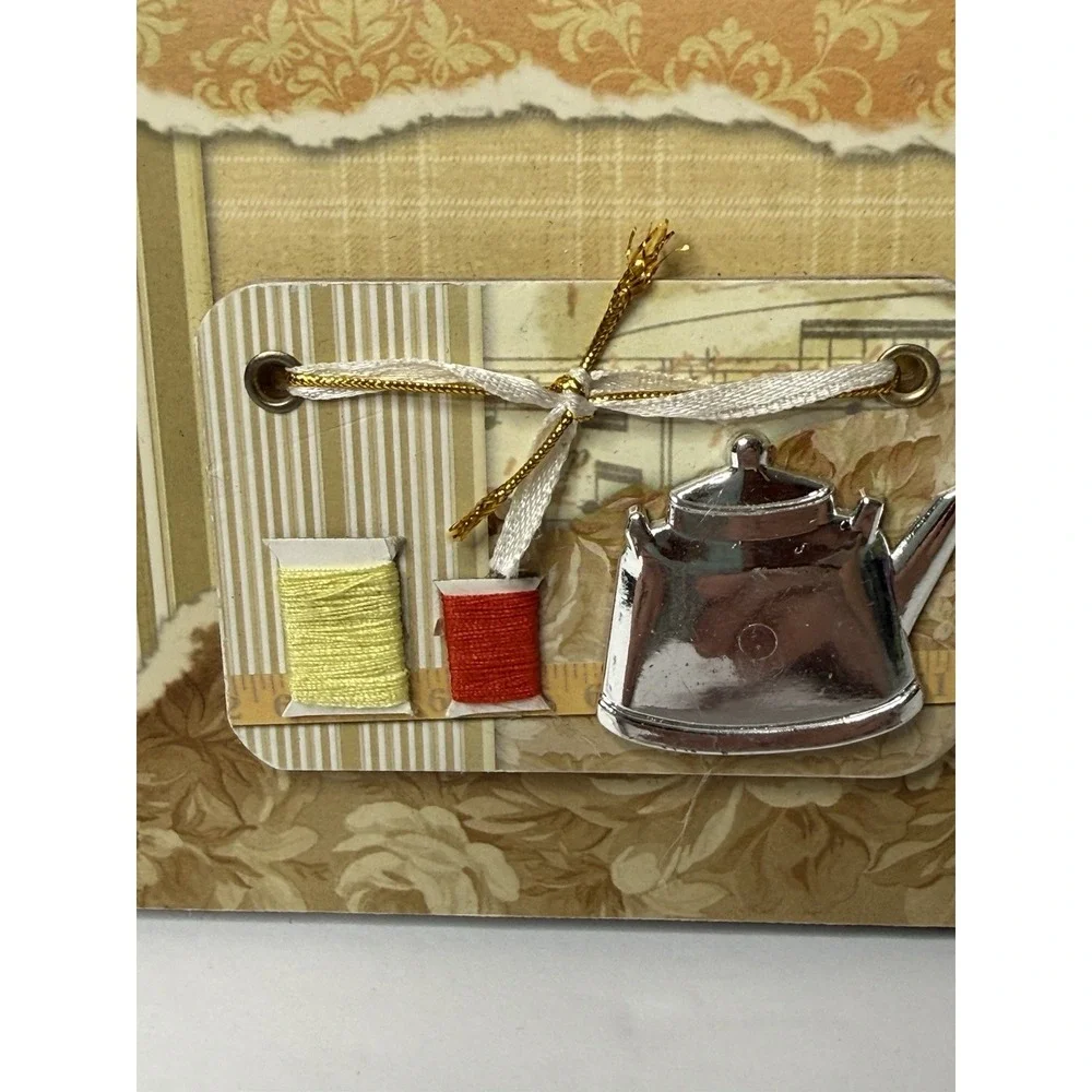 Picture Frame Grandma Seamstress Coffee Memories Vintage Look Multi Autumn Color